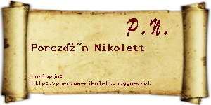 Porczán Nikolett névjegykártya