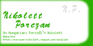 nikolett porczan business card